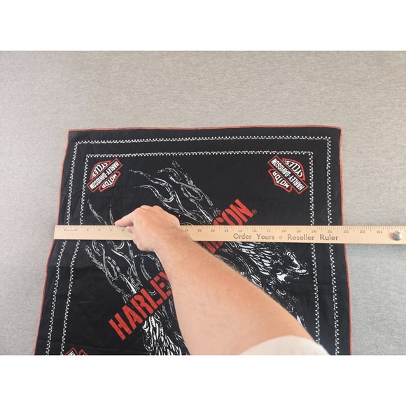 Harley-Davidson Bandana Men's Black Flame Skull Headwrap Motorcycle Biker - Picture 6 of 7